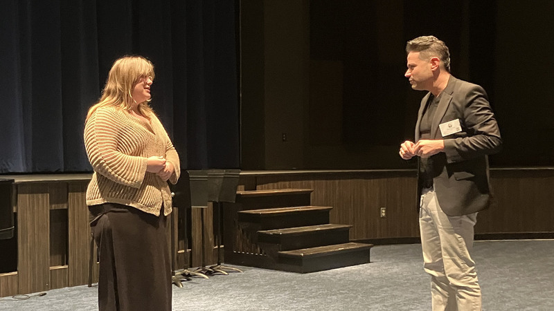 Student performing practice music college audition