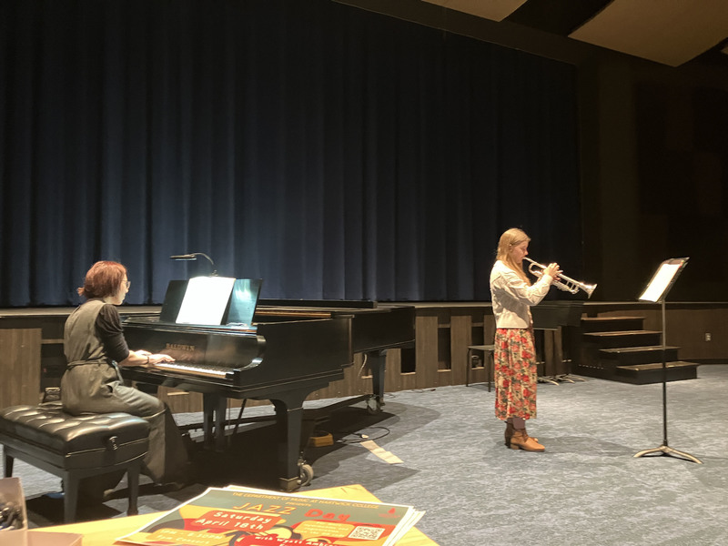 Student performing practice music college audition