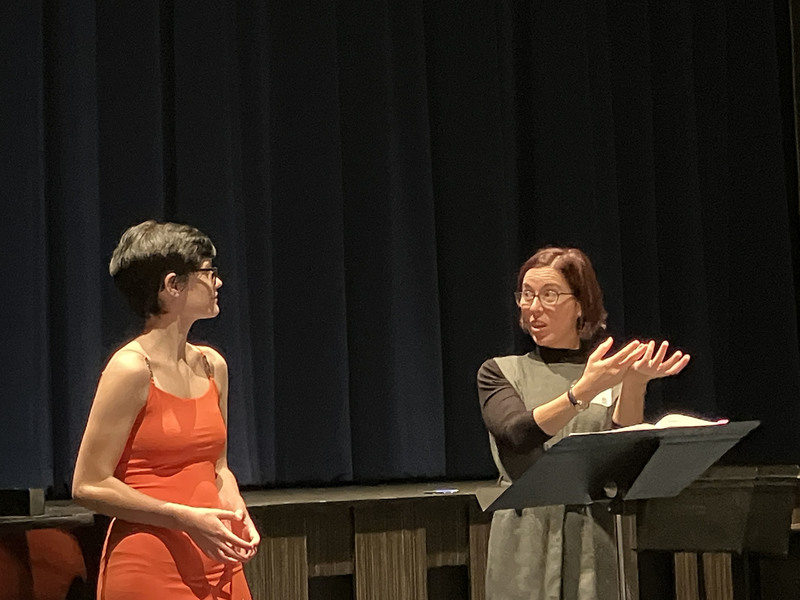 Student performing practice music college audition