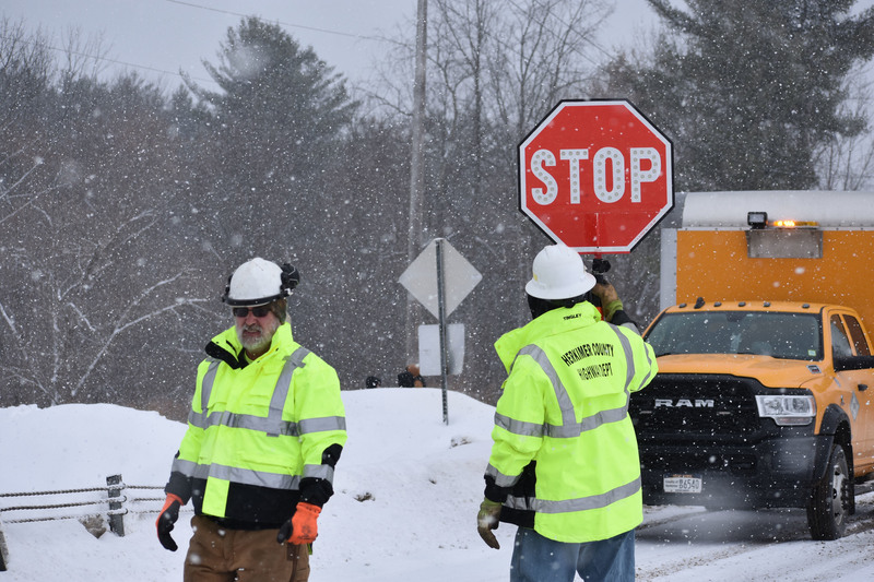 Highway department forement on the road