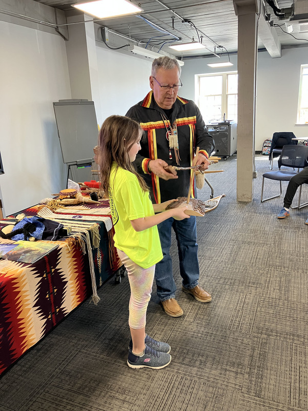 Randy Phillips and a student