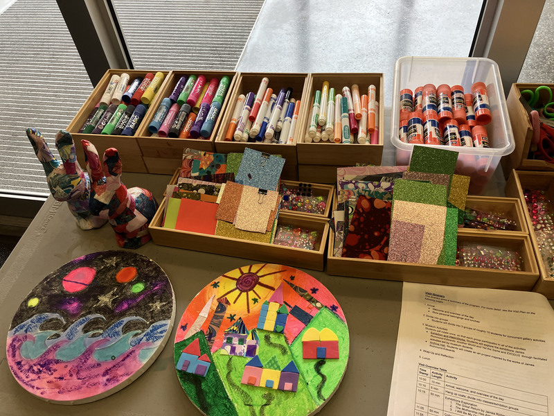 Coloring, glueing and other art supplies