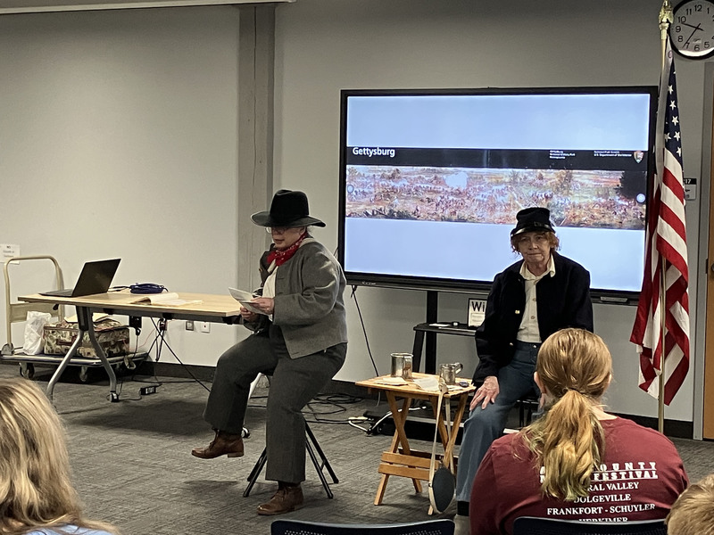 Professional storytellers performing about the Civil War