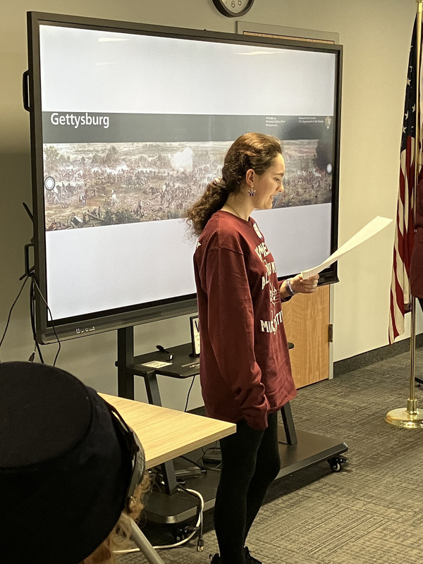 Person presenting about Civil War