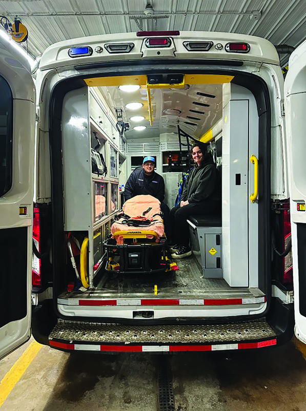 Student on MOVAC ambulance with MOVAC mentor