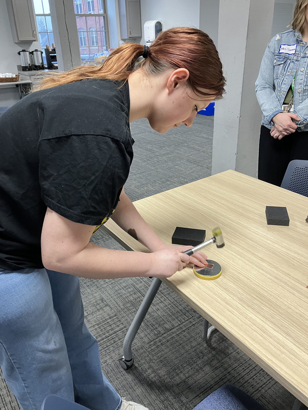 Student working on art/jewelry project