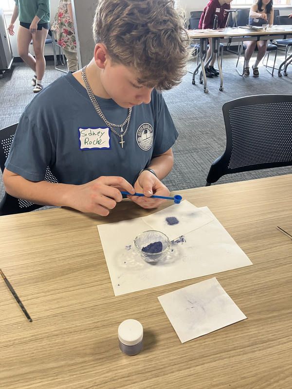 Student working on art/jewelry project