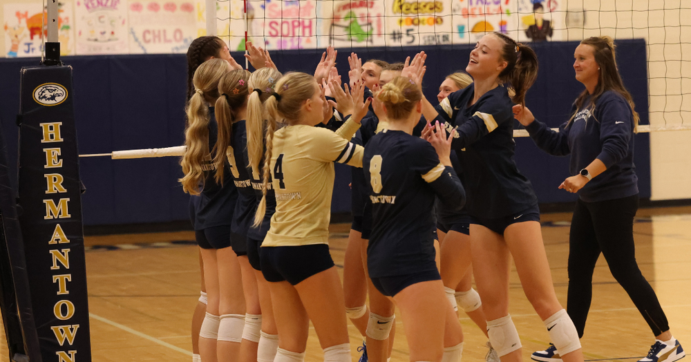 Hermantown Volleyball celebration