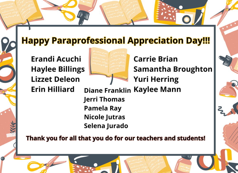 Happy Paraprofessional Appreciation Day