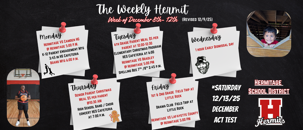 December 8th - 12th Weekly Hermit Revised 12/9/2025