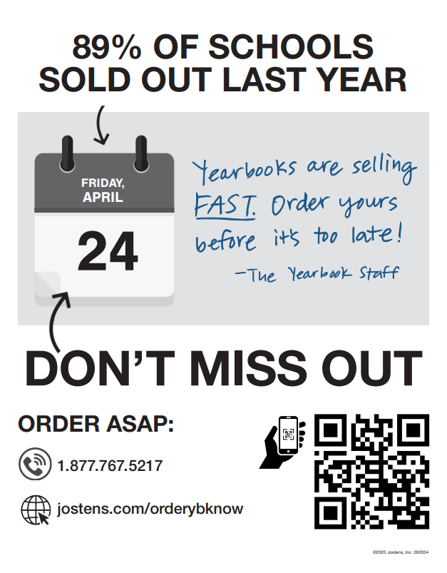 Last Day to Order Yearbooks is April 24th