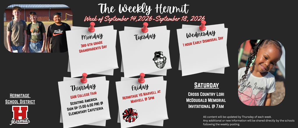 Weekly Hermit 9/14/26-9/18/26
