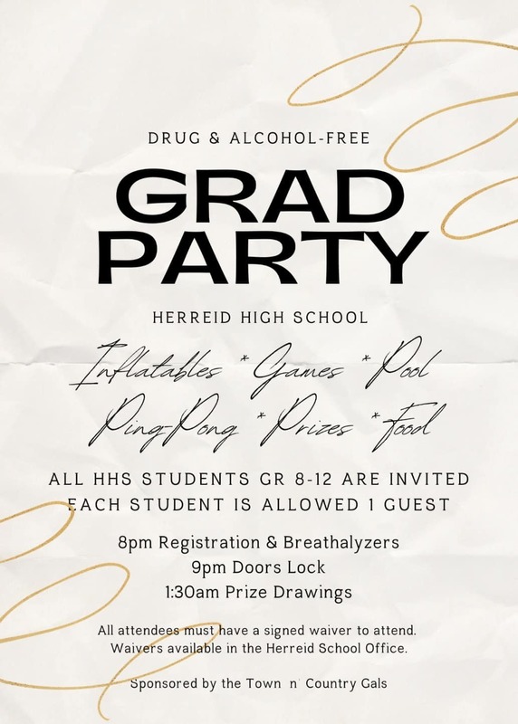 Grad Party information.