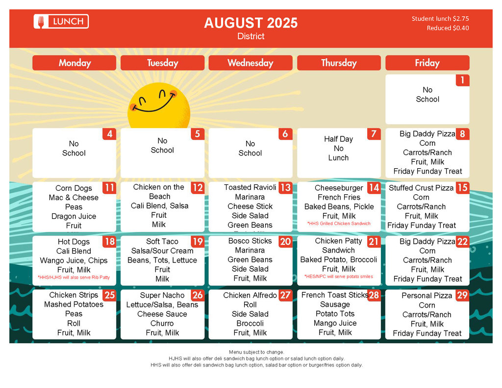 08.2024 Lunch Menu