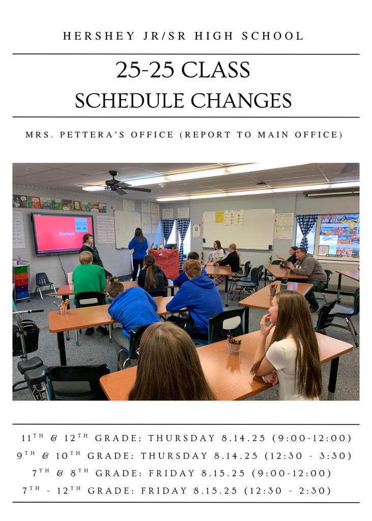 Class Schedule Changes 