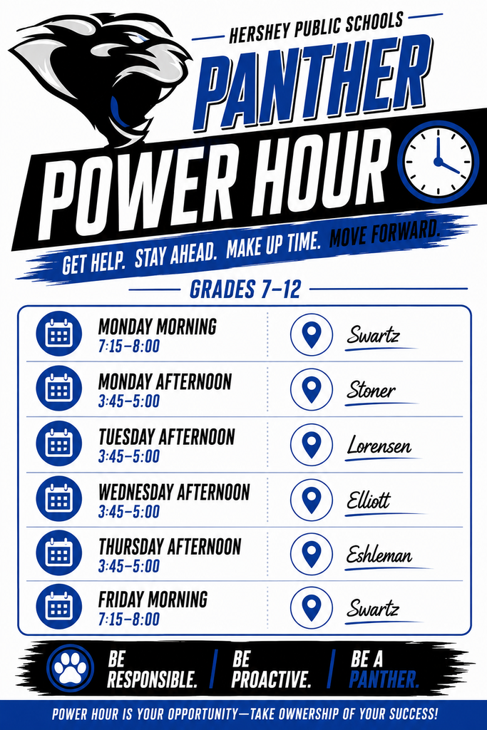 Panther Power Hour Times