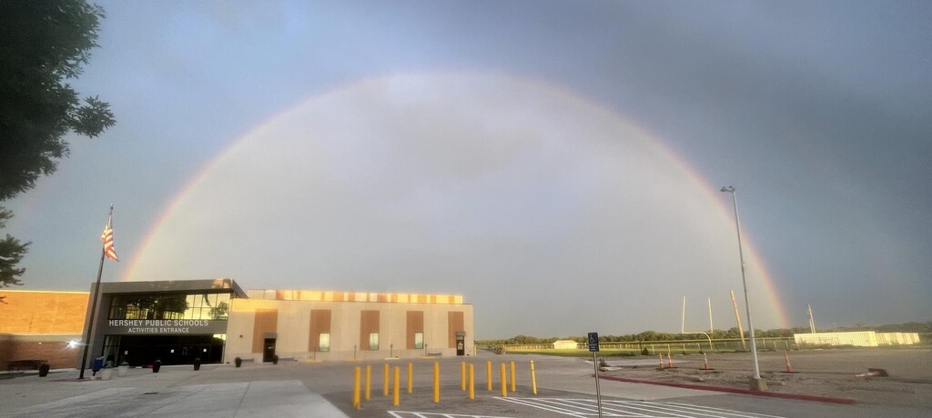 Rainbow over School