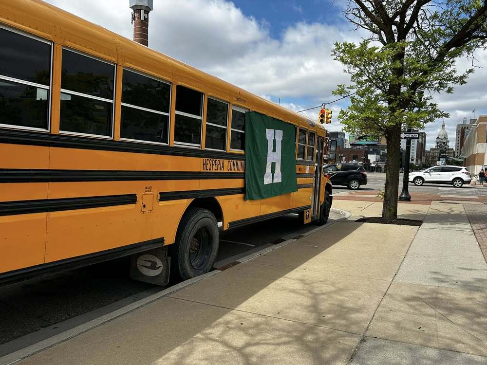 Hesperia Bus with Hesperia Flag
