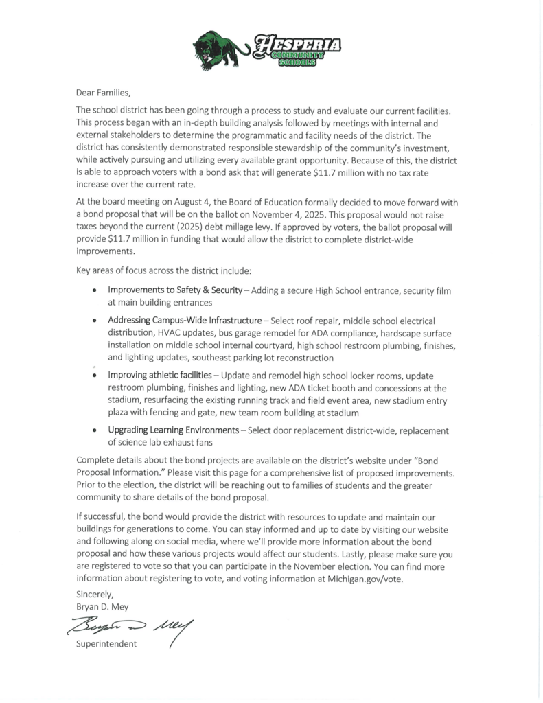 Mr. Mey Bond Letter