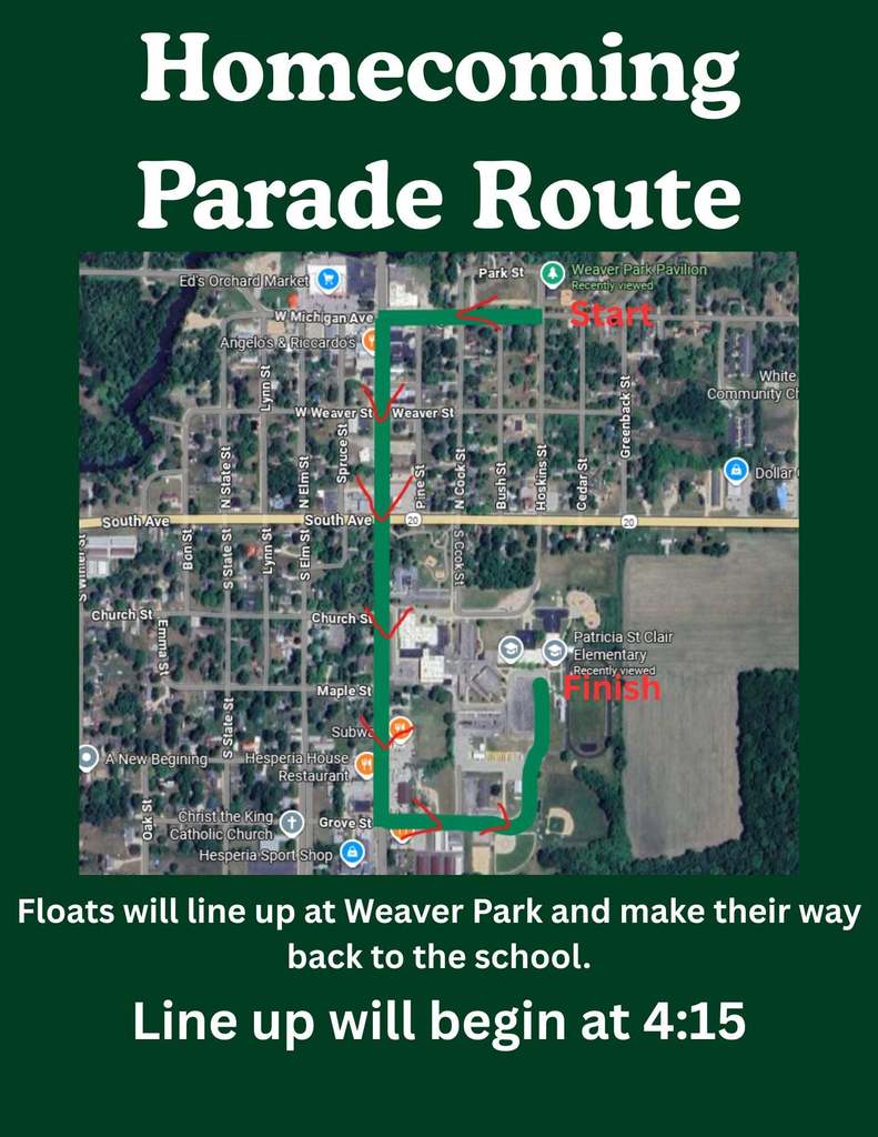 Homecoming Parade Route 