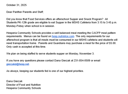 Food Service Note