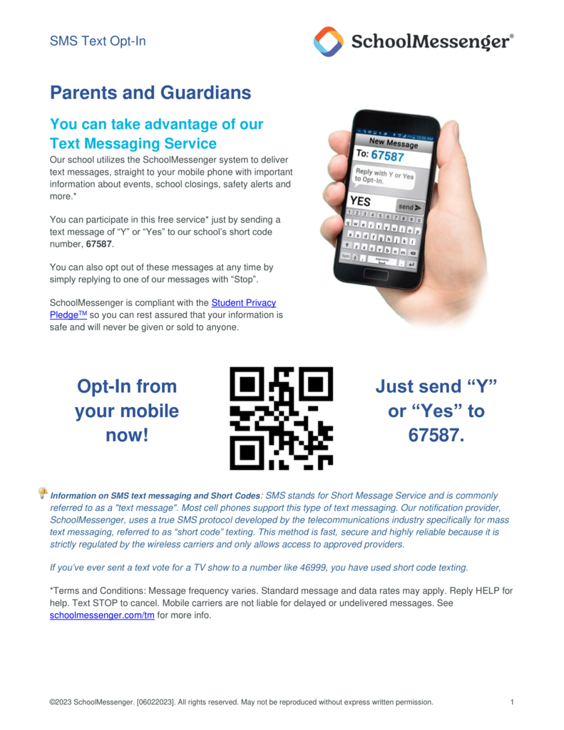 SMS Text Opt-In Flyer 67587 Eng and Esp-1