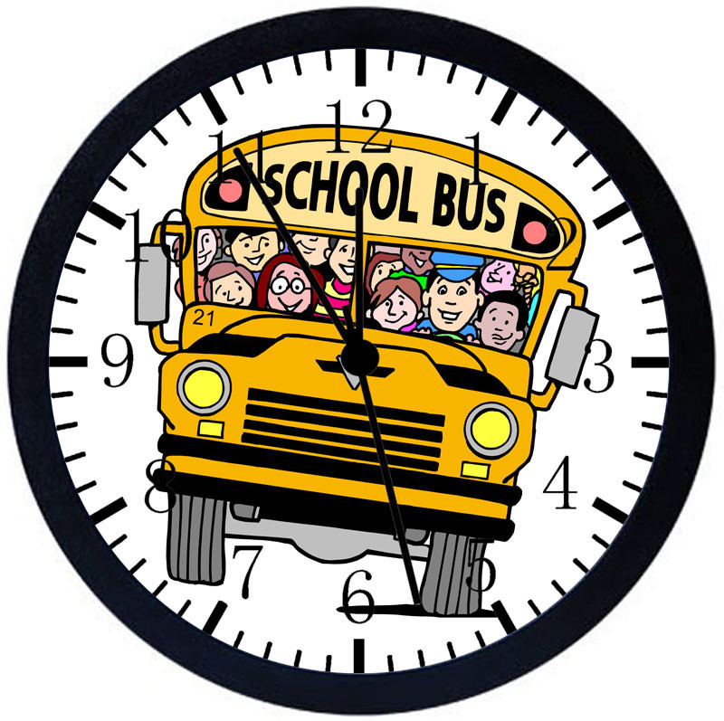 School bus with clock 