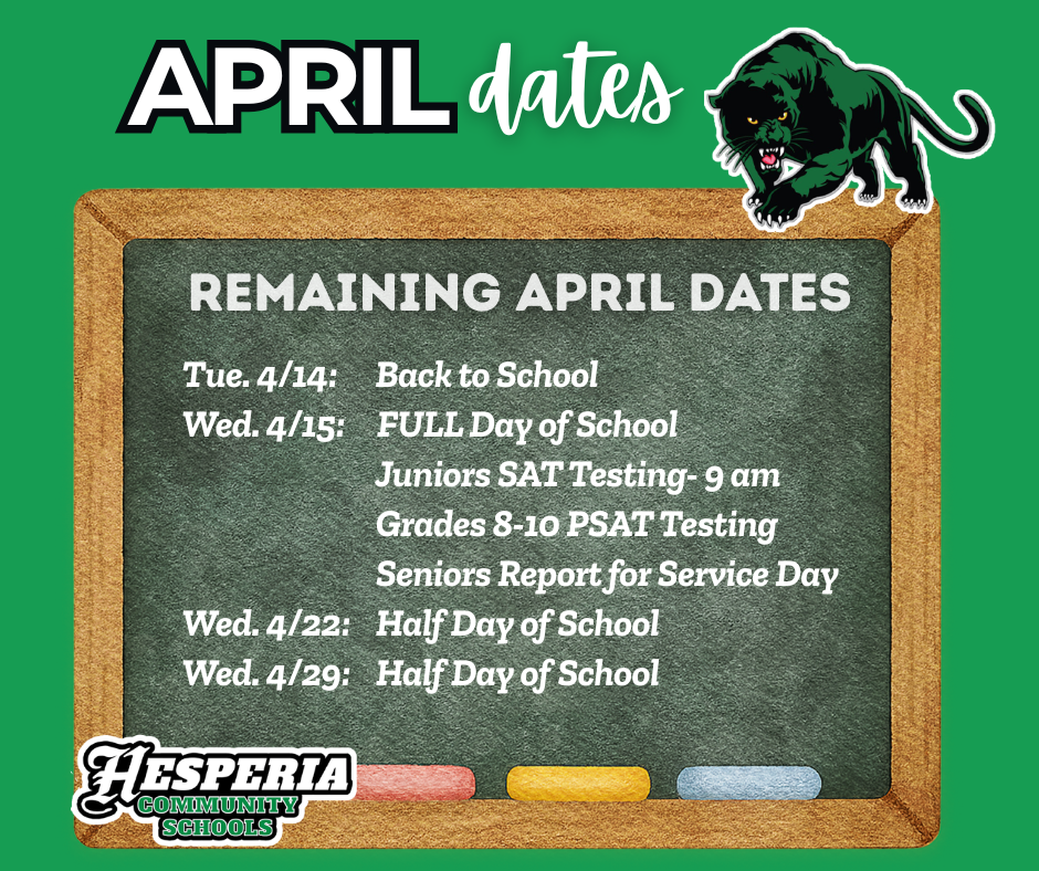 Remaining April Dates