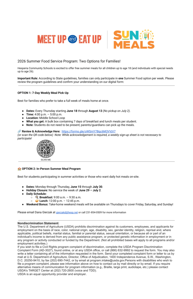 Summer Food Service