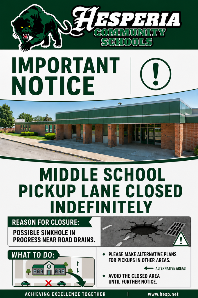 Middle School Pickup Lane Closed