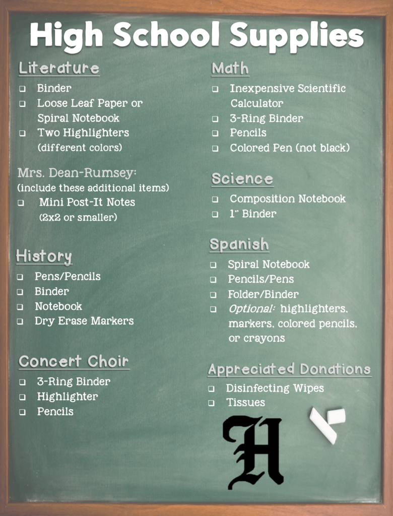 HS Supplies