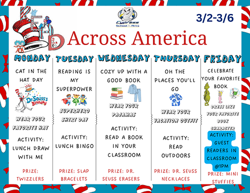 Read Across America Spirit Week | Cypress School of the Arts