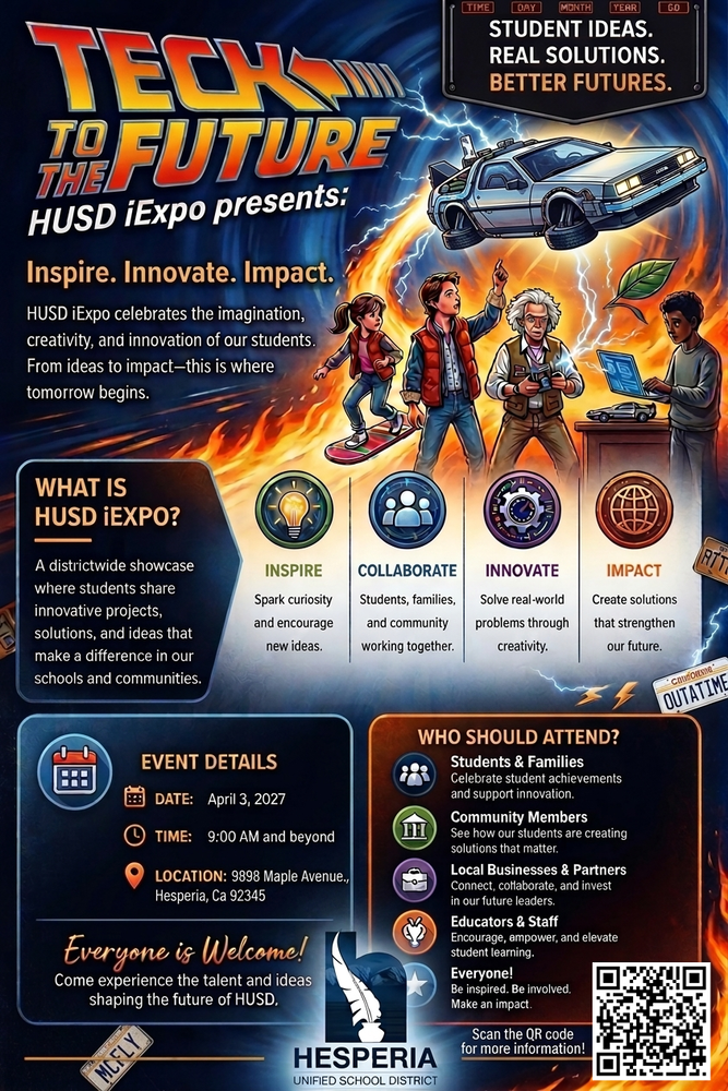 iExpo 2027 "Tech To the Future" Flyer with QR Code