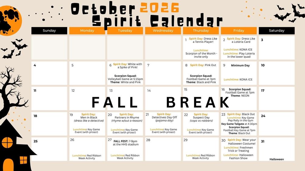 October Spirit Calendar
