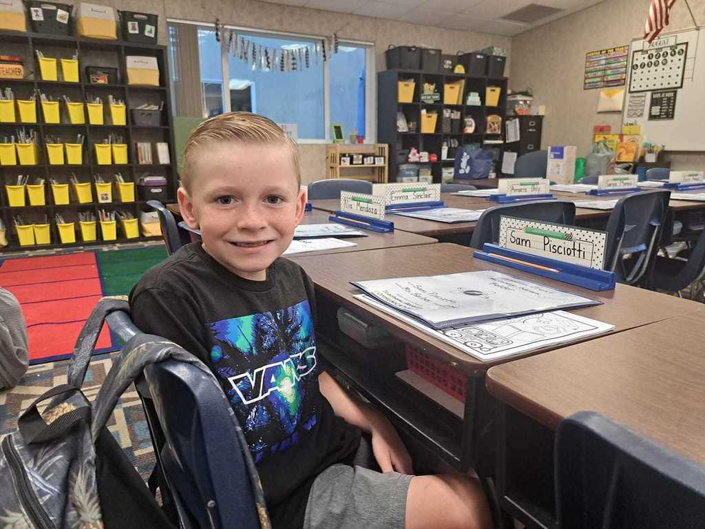 student in class