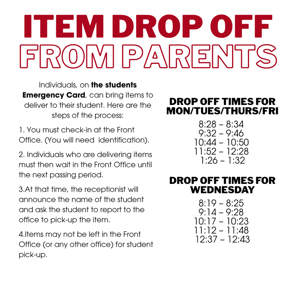 Items Drop off From Parents