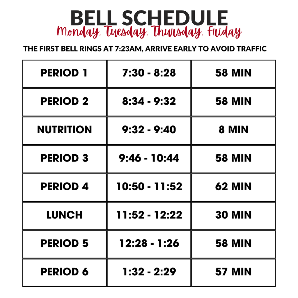 Bell Schedule MTTHF
