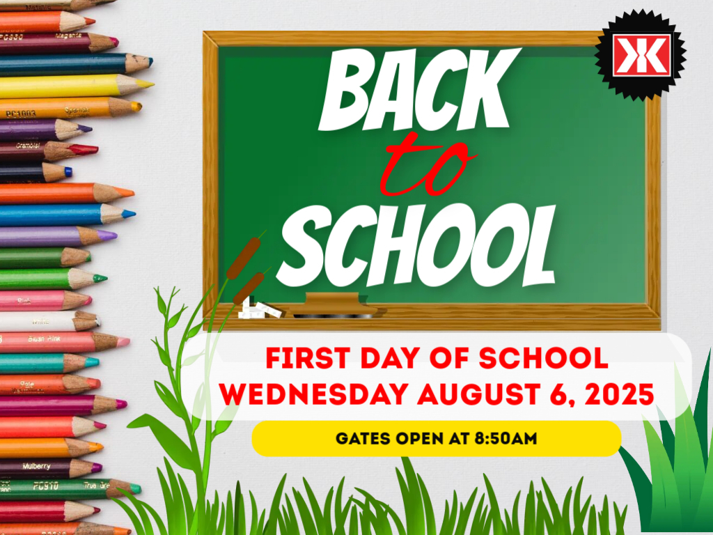 Back to school announcement for Wednesday August 6th 2025.