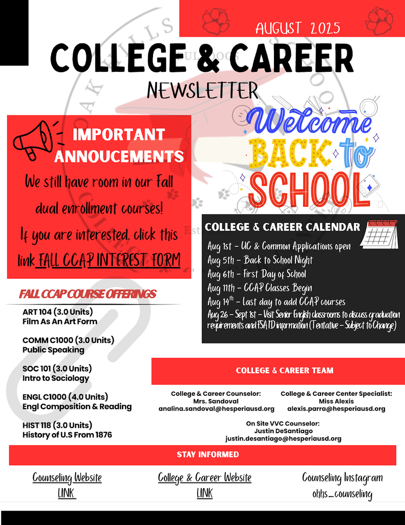August 2025 College & Career Newsletter