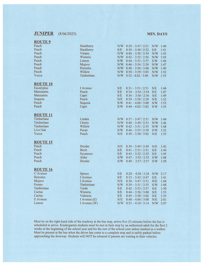 Bus Route Info