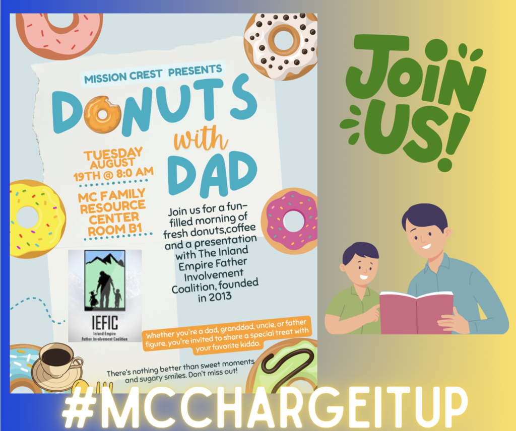Mission Crest donuts with dad