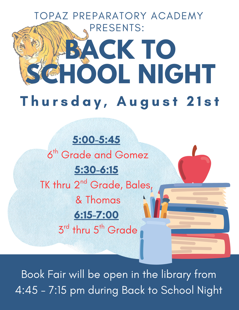Back to School Night Flyer: Thursday, August 21st