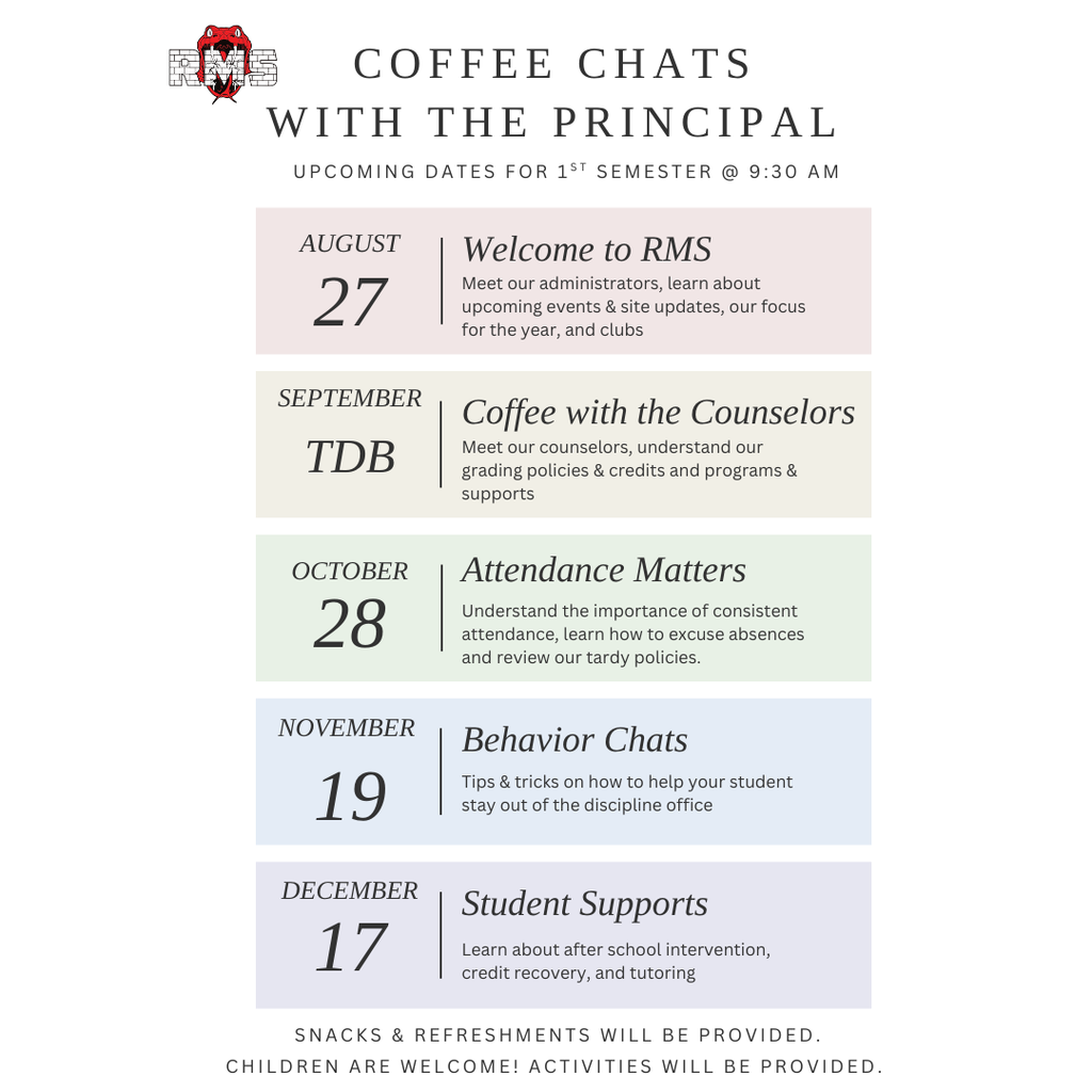 Coffee Chats with the Principal 