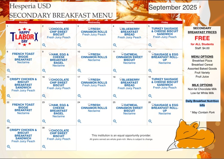 sept 25 breakfast
