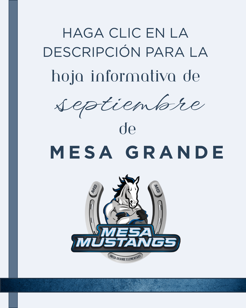 Haga clic en la descripción para la hoja informativa de septiembre de Mesa Grande.