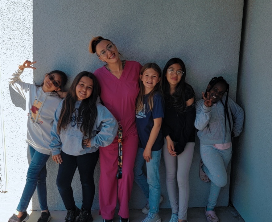 school nurse with kids