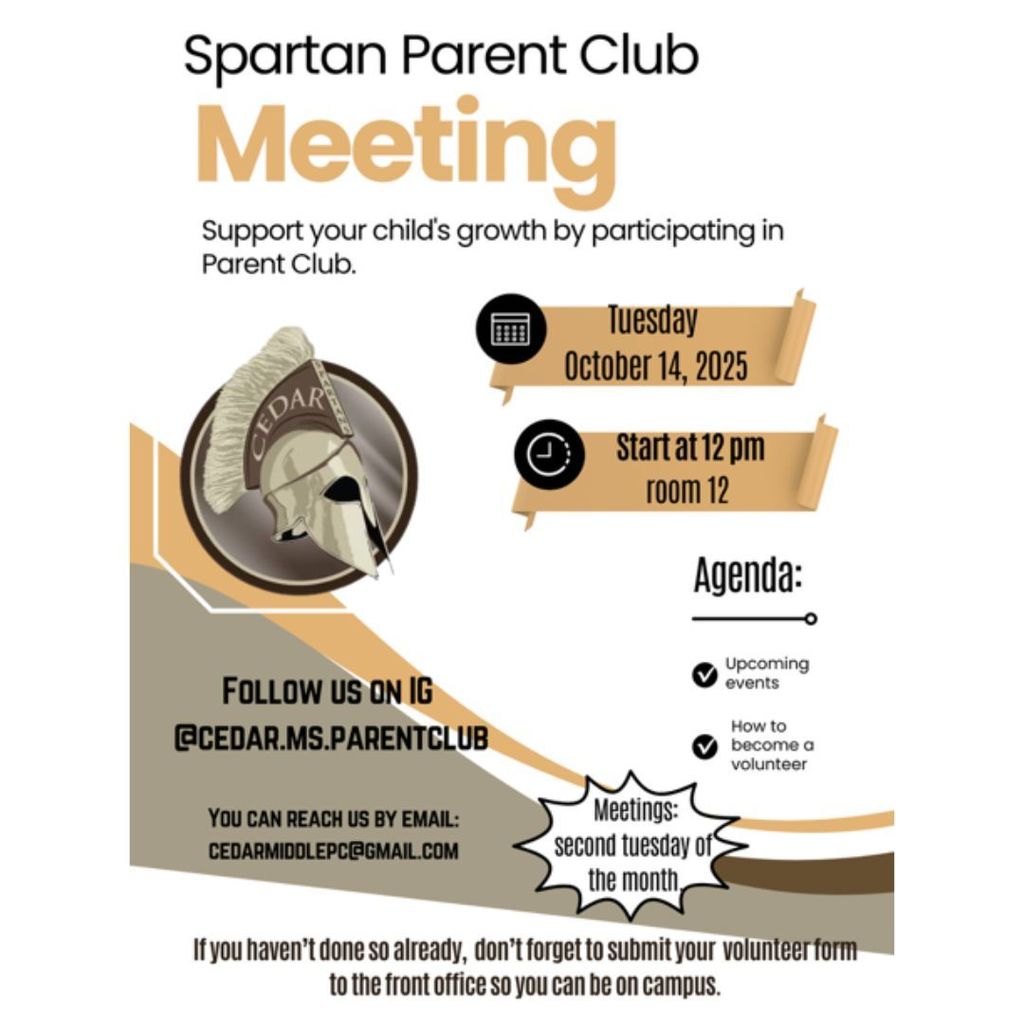 Spartan Parent Club Meeting