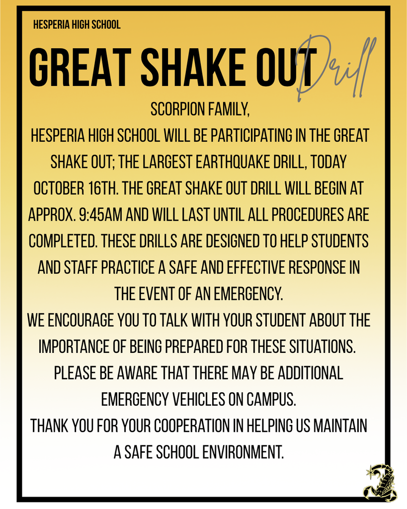 GREAT SHAKE OUT