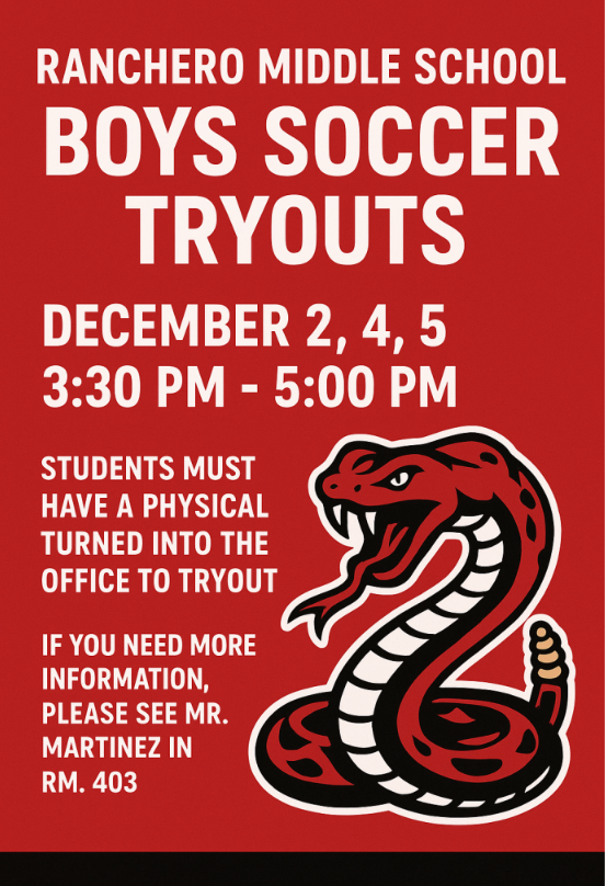 Soccer tryouts flyer