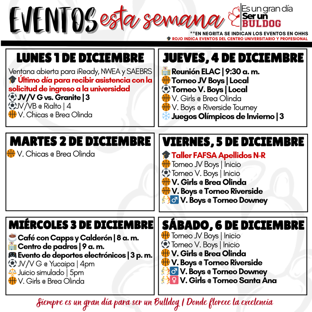 12-1 to 12-7 Events 2